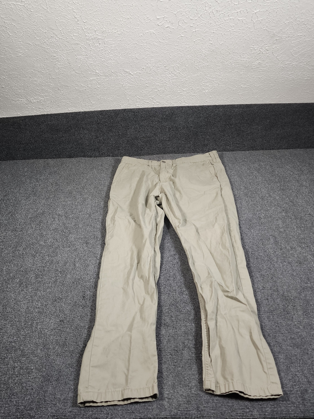 Levi's 505 Regular Fit Beige Cotton Twill Chino Straight Leg Flat Front Men's 38